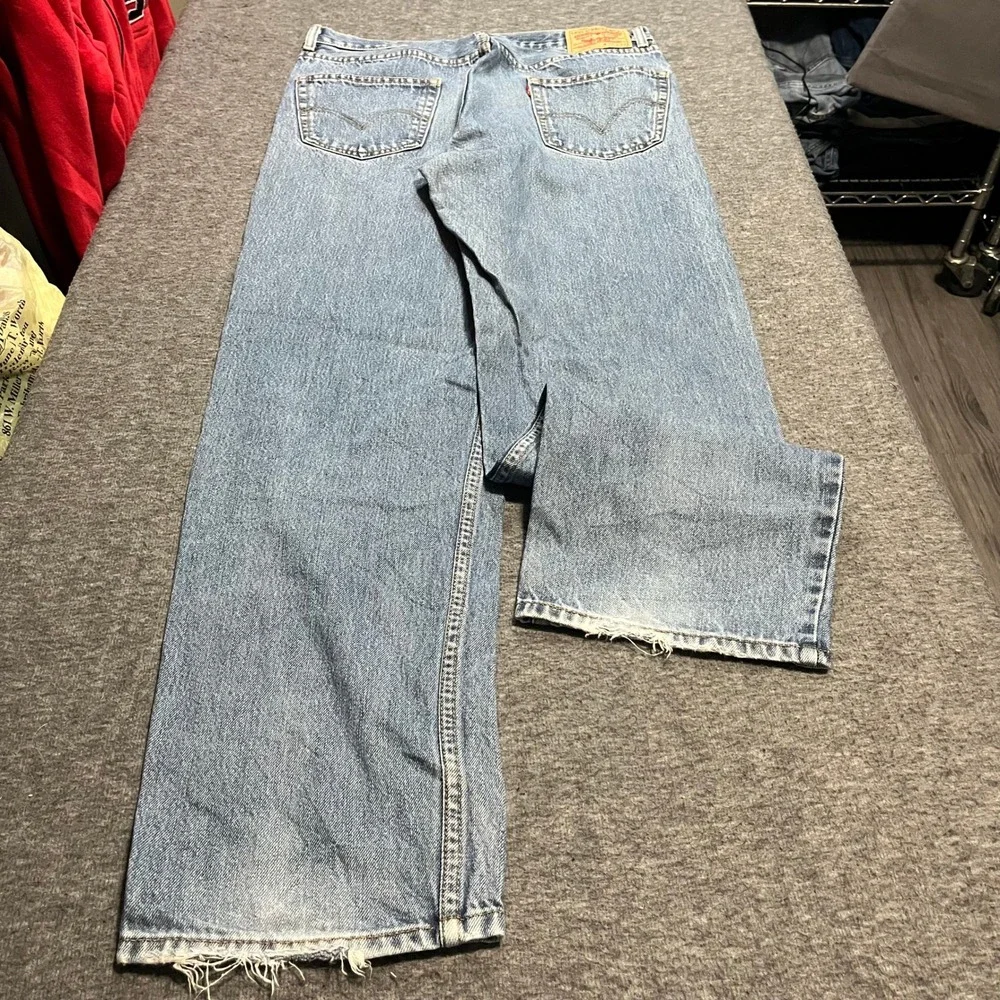 Levis 550 Relaxed Fit Jeans Light Wash Denim Blue 36x34 Mens 550-0260